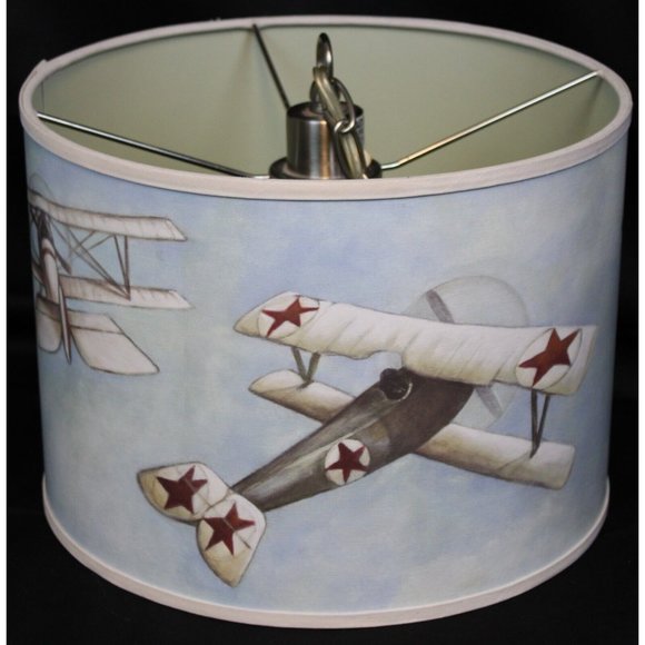 WW1 Fighter Jet Lamp Shade Ceiling Fixture Hanging Planes Aircraft Aviation War - Picture 3 of 10
